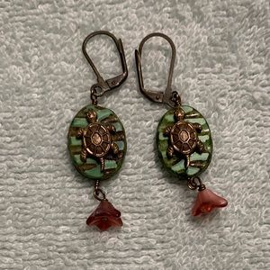 Turtle & Flower Earrings